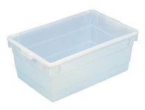Kasten mit umlaufendem U-Rand, PE, mattweiß, Volumen 90 l, LxBxH außen/innen 750x490x310/ 680x440x300 mm, VE 2 Stück