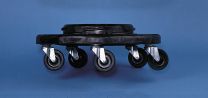 Standard-Fahrwagen, 5 Lenkrollen, zu Kunststoff-Rundbehälter Volumen 75,7 l-208,2 l, Farbe schwarz