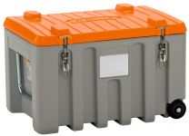 Cemo Materialbox-Trolley, Polyethylen, grau/orange, Volumen 150 l, BxTxH 800x600x530 mm, Gewicht 15 kg, 10331