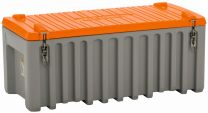 Cemo Materialbox, Polyethylen, grau/orange, Volumen 250 l, BxTxH 1200x600x540 mm, Gewicht 18 kg, 10332