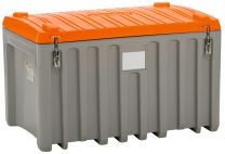 Cemo Materialbox, Polyethylen, grau/orange, Volumen 400 l, BxTxH 1200x790x750 mm, Gewicht 30 kg, 10334