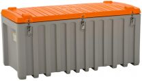 Cemo Materialbox, Polyethylen, grau/orange, Volumen 750 l, BxTxH 1700x840x800 mm, Gewicht 42 kg, ohne Seitentür, 10335