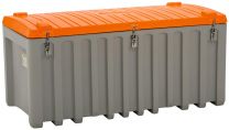 Cemo Materialbox, mit Seitentür BxH 500x450mm, Polyethylen, grau/orange, Volumen 750 l, BxTxH 1700x840x800 mm, Gewicht 43kg, 10336