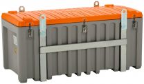 Cemo Materialbox, kranbar, Polyethylen, grau/orange, Volumen 750 l, BxTxH 1700x860x800 mm, Gewicht 75 kg, ohne Seitentür, 10337