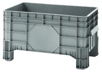Palettenbox, Volumen 220 l, 4 Füße, Farbe grau, Boden/Wände geschlossen, BxTxH 1040x640x550 mm, Traglast 150 kg dynamisch, 1500 kg statisch