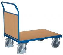 VARIOfit Stirnwandwagen mit Holzwand, Ladefläche LxB 1000x600 mm, Außenmaße LxBxH 1125x600x1015 mm, Traglast 500 kg, sw-600.102