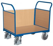 VARIOfit Dreiwandwagen mit Holzwänden, Ladefläche LxB 850x500 mm, Außenmaße LxBxH 1040x500x975 mm, Traglast 400 kg, sw-500.302