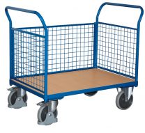 VARIOfit Dreiwandwagen mit Gitterwänden, Ladefläche LxB 1000x600 mm, Außenmaße LxBxH 1190x600x1015 mm, Traglast 500 kg, sw-600.301