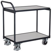 VARIOfit Leichter Tischwagen, ESD, 2 Ladeflächen LxB 835x490 mm, Außenmaße LxBxH 975x525x1010 mm, Traglast 250 kg, sw-500.557