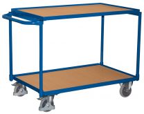 VARIOfit Tischwagen, waagerechter Schiebebügel, 2 Ladeflächen LxB 835x490 mm, Außenmaße LxBxH 1025x525x850 mm, Traglast 250 kg, sw-500.501