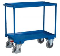 VARIOfit Tischwagen, 2 öldicht verschweißte Wannen, Ladefläche LxB 845x495 mm, Außenmaße LxBxH 984x500x900 mm, Traglast 400 kg, sw-500.510