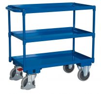 VARIOfit Tischwagen, 3 öldicht verschweißte Wannen, Ladefläche LxB 845x495 mm, Außenmaße LxBxH 984x500x900 mm, Traglast 400 kg, sw-500.610