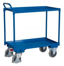 VARIOfit Tischwagen, 2 öldicht verschweißte Wannen, Ladefläche LxB 845x495 mm, Außenmaße LxBxH 994x500x1000 mm, Traglast 400 kg, sw-500.523