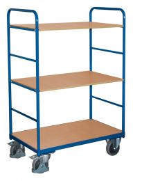 VARIOfit Etagenwagen, 3 Ladeflächen LxB 850x500 mm, Außenmaße LxBxH 910x500x1530 mm, Traglast 250 kg, sw-500.211