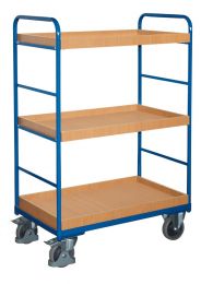 VARIOfit Etagenwagen, 3 Kästen, Ladefläche LxB 965x555 mm, Außenmaße LxBxH 1060x600x1530 mm, Traglast 250 kg, sw-600.213