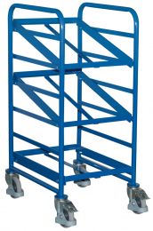 VARIOfit Eurokastenwagen, 3 offene Rahmen, Ladefläche LxB 410x610 mm, Außenmaße LxBxH 520x665x1125 mm, Traglast 200 kg, sw-610.100