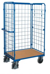 VARIOfit Paketwagen, 3 Gitterwände, Ladefläche LxB 850x500 mm, Außenmaße LxBxH 1040x525x1780 mm, Traglast 400 kg, sw-500.306