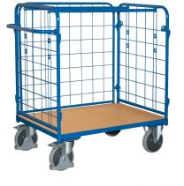 VARIOfit Paketwagen, 3 Gitterwände, Ladefläche LxB 850x500 mm, Außenmaße LxBxH 1040x525x1180 mm, Traglast 400 kg, sw-500.313