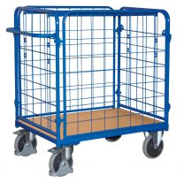 VARIOfit Paketwagen, 4 Gitterwände, Ladefläche LxB 850x500 mm, Außenmaße LxBxH 1040x540x1180 mm, Traglast 400 kg, sw-500.420