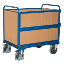 VARIOfit Holzkastenwagen, ohne Deckel, Ladefläche LxB 1000x650 mm, Außenmaße LxBxH 1060x715x1095 mm, Traglast 500 kg, sw-700.406