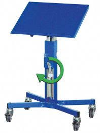VARIOfit Materialständer mit Handkurbel inkl. 2 Bremsrollen, BxTxH 510x405x655-1045 mm, sw-405.012