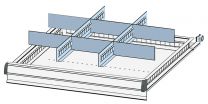Einteilungsmaterial-Set, 2 Schlitzwände, 6 Trennbleche, für FH 100/125 mm