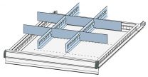 Einteilungsmaterial-Set, 2 Schlitzwände, 6 Trennbleche, für FH 200/250 mm