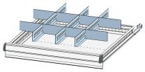Einteilungsmaterial-Set, 3 Schlitzwände, 8 Trennbleche, für FH 75 mm