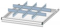 Einteilungsmaterial-Set, 3 Schlitzwände, 8 Trennbleche, für FH 100/125 mm