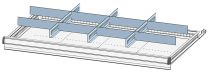 Einteilungsmaterial-Set, 3 Schlitzwände, 8 Trennbleche, für FH 75 mm