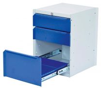 Unterbauschrank, 3 Schubladen: 2x100, 1x200 mm, BxTxH 380x400x500 mm