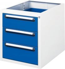 Unterbauschrank BxTxH 490x600x545 mm, Schubladen: 2x150, 1x180 mm, RAL 7035/5010