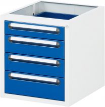 Unterbauschrank, BxTxH 490x600x545 mm, Schubladen: 1x90, 2x120, 1x150 mm, RAL 7035/5010