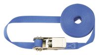 Einteiliger Zurrgurt, 800 daN zul. Zugkraft in der Umreifung, Gurtbreite 25 mm, Länge 6 m, Farbe blau, VE 4 Stück