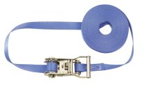 Einteiliger Zurrgurt, 1000 daN zul. Zugkraft in der Umreifung, Gurtbreite 25 mm, Länge 6 m, Farbe blau, VE 4 Stück