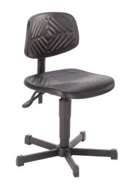 Arbeitsstuhl - Sitz- und Rückenlehne PU-Schaum - Sitzhöhe 440-580 / 500-640 mm - mit Gleitern - Sitz BxT 450x440 mm