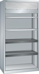 Lista Rollladenschrank, BxTxH 1000x580x1950 mm, 2 Verstellböden, 2 Auszugböden, RAL 7035, Rolllade grau, 58.402.020