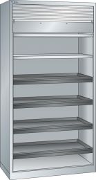 Lista Rollladenschrank, BxTxH 1000x580x1950 mm, 2 Verstellböden, 4 Auszugböden, RAL 7035, Rolllade grau, 58.403.020