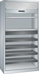 Lista Rollladenschrank, BxTxH 1000x580x1950 mm, 2 Verstellböden, 4 Auszugböden, 1 Schublade, RAL 7035, Rolllade grau, 58.405.020