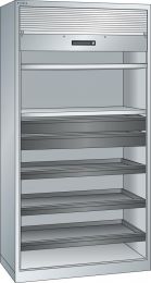 Lista Rollladenschrank, BxTxH 1000x580x1950 mm, 2 Verstellböden, 3 Auszugböden, 2 Schubladen, RAL 7035, Rolllade grau, 58.406.020
