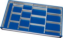 Einteilungssortiment für Schubladen BxT 1055x560 mm: 4 Trenn- und 12 Steckwände, für Fronthöhe 120/150 mm