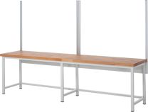 Befestigungssatz mit 2 Stützenpaare zu Werkänke-/tische, für Tischbreite 3000 mm, Feldbreite 2x1500 mm, RAL 7035