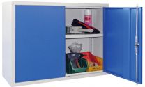 Hängeschrank, 1 Vollblechtür, Rückwand glatt, 1 verstellbarer Boden, Zylinderschloss, BxTxH 400x300x600 mm, RAL 7035/5010