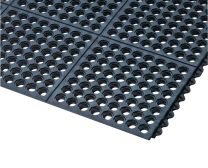 Arbeitsplatzmatte, für hohe Beanspruchung, für trockene oder nasse Bereiche, Stärke 19 mm, allgemeiner Bereich, LxB 910x910 mm, schwarz