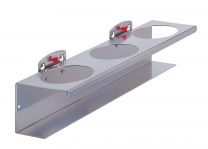 Dosenhalter, dreifach, Breite 300 mm, Durchm. 70 mm, ähnlich RAL 9006 aluminium