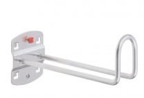 Kabelhalter, Hakenende 50 mm hoch,LxB 200x37 mm, ähnlich RAL 9006 aluminium