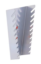 Schraubenschlüsselhalter, senkrecht, für 10 Schlüssel, BxTxH 145/75x50x220 mm, ähnlich RAL 9006 aluminium