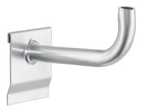 Rohrträger, Traglast 17 kg, Länge 160 mm, Durchm. 20 mm, ähnlich RAL 9006 aluminium