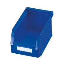 Sichtlagerkasten mit Aufhängeleiste, BxH 140x130 mm, Tiefe außen/innen 230/200 mm, Farbe blau