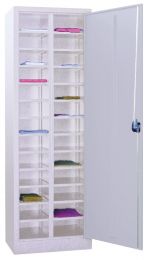 Ordnungsschrank, BxTxH 640x400x1950 mm, 2x13 verstellbare Fächer, RAL 7035 lichtgrau